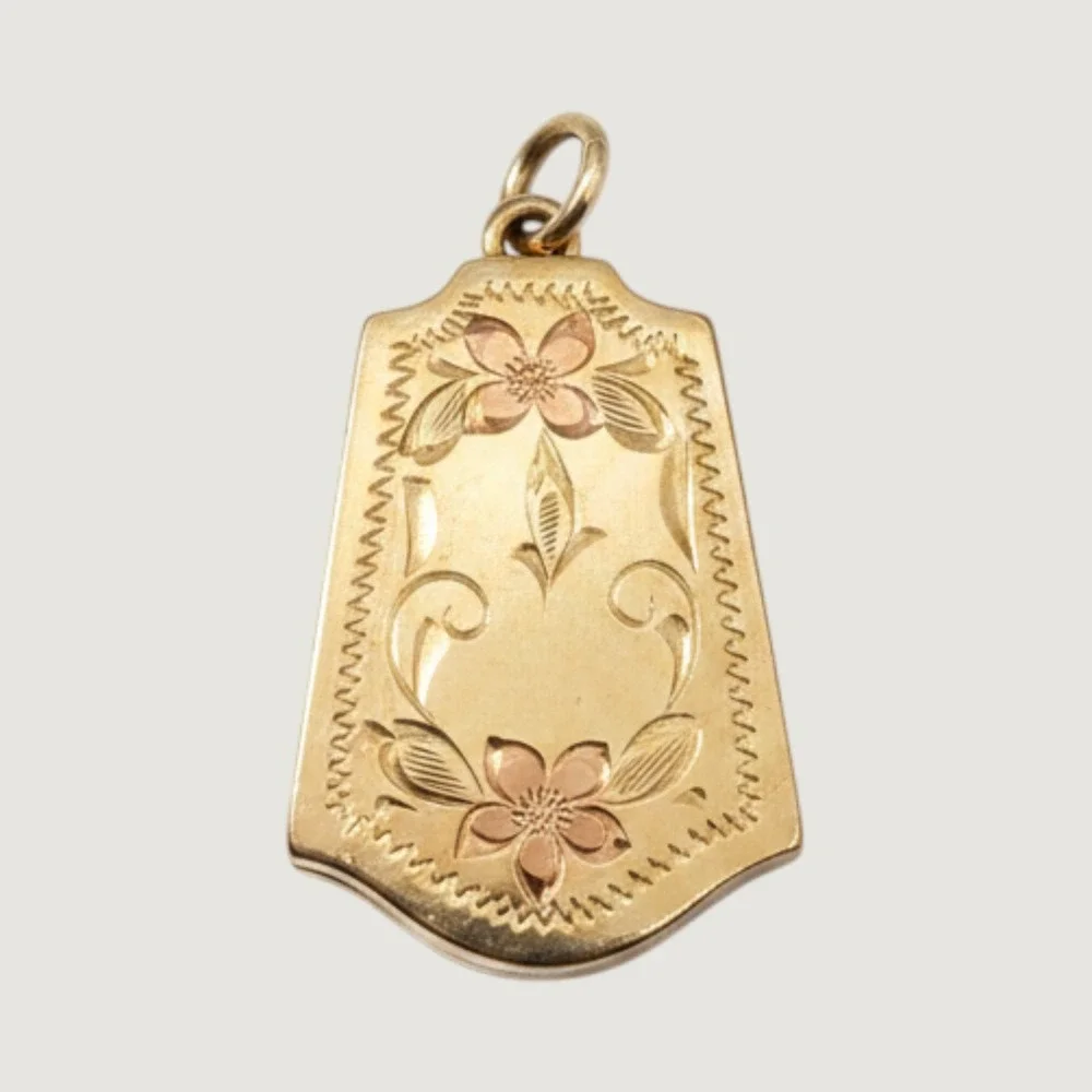 Vintage Floral Engraved Book Locket Sebastian & Co 10 Year Appreciation Pendant